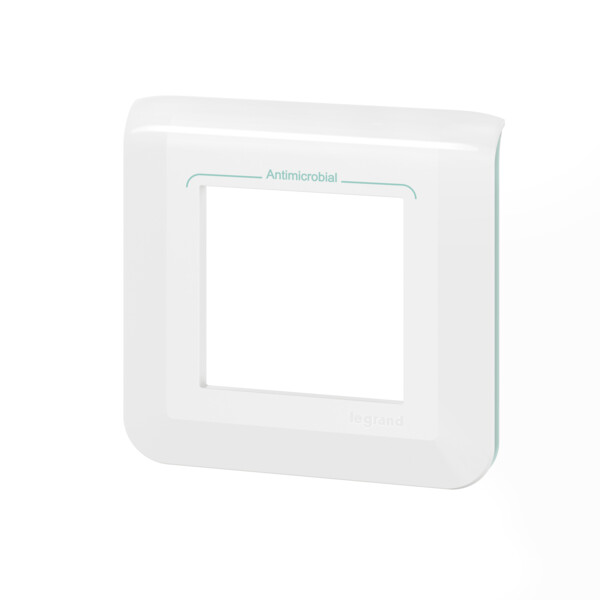 Plaque de finition Mosaic pour 2 modules blanc antimicrobien - Legrand - 078722L