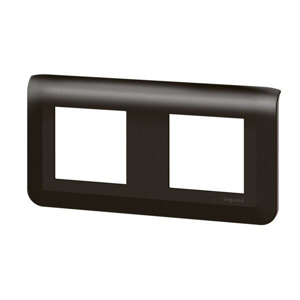 Plaque de finition horizontale Mosaic pour 2x2 modules noir mat - Legrand - 079044L