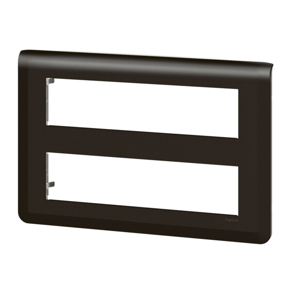 Plaque de finition Mosaic pour 2x8 modules noir mat - Legrand - 079077L