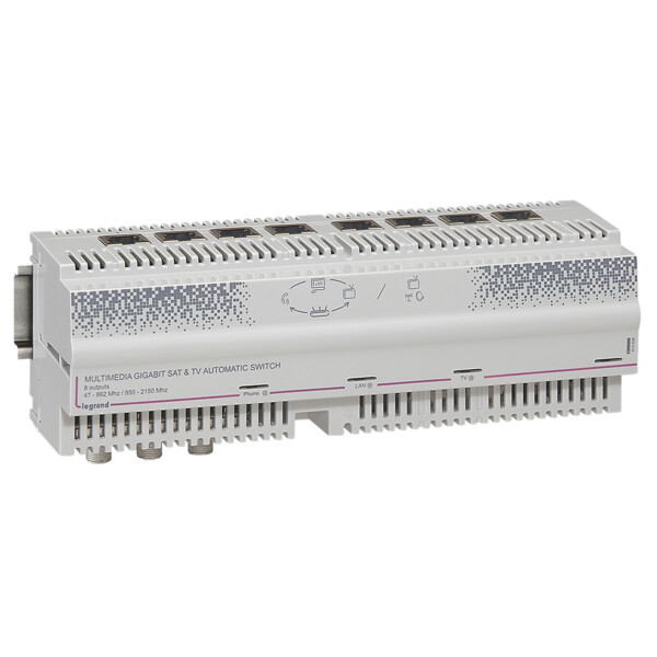 Centrale automatique Gigabit modulaire télévision TNT satellite Legrand 8 sorties RJ45  - Legrand - 413038