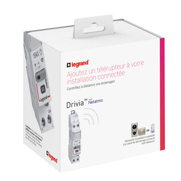Télérupteur connecté Drivia silencieux 1P 16AX 230V~ 1 module With Netatmo - Legrand - 412170