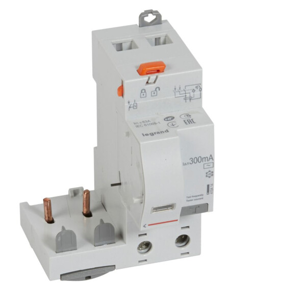 Bloc différentiel Legrand DX³ à vis 2 pôles 63A type AC 300mA 230V  - Legrand - 410414