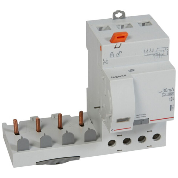 Bloc différentiel Legrand DX³ à vis 4 pôles 63A type F 30mA 400V  - Legrand - 410534
