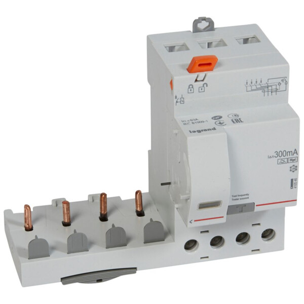 Bloc différentiel Legrand DX³ à vis 4 pôles 63A type F 300mA 400V  - Legrand - 410546