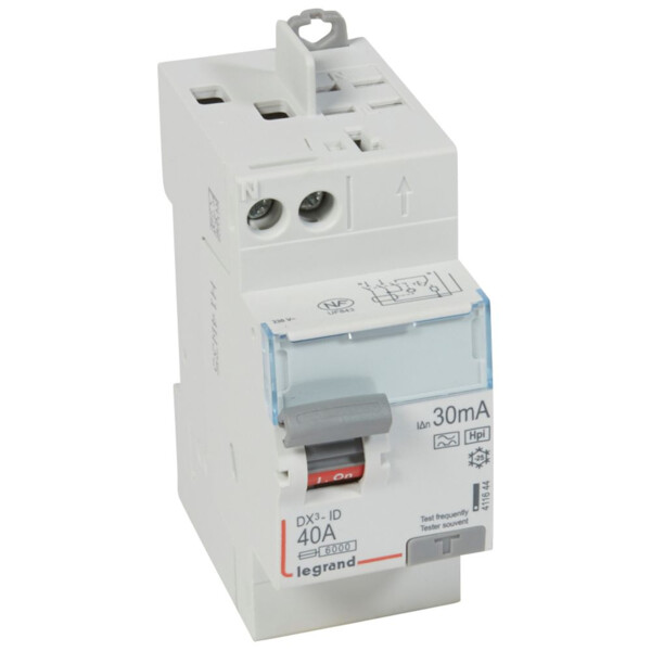 Interrupteur différentiel 2P 40A Legrand DX³-ID  type F 30mA 230V vis/auto - Legrand - 411644