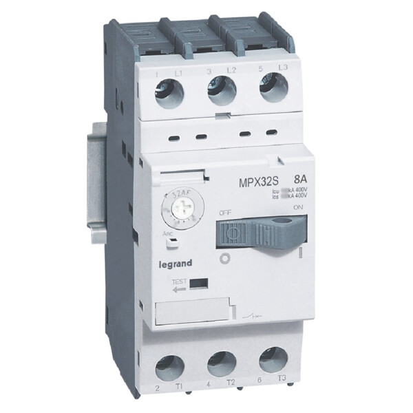 Moteur Magnétothermique 3P 8 A 100 kA en 415 V MPX3 32S Legrand – Réglage Thermique 5 à 8 A - Legrand - 417309