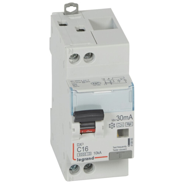 Disjoncteur différentiel 16A Monobloc Legrand DX³ 6000 30mA Type F - Legrand - 410855
