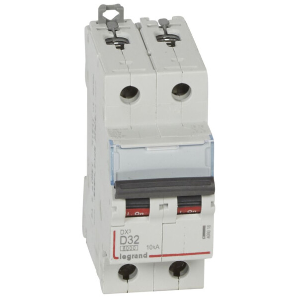 Disjoncteur dx³ 6000 Legrand - vis/vis - 2p - 230/400v~ - 32A - 10ka - courbe D - protection des départs - Legrand - 408018