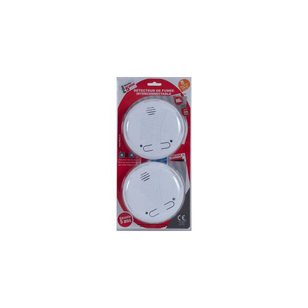 Lot 2 détecteur de fumée CONNECTY CE 5 ans - inter-connectables par radio - Lifebox - DETC02RF/5