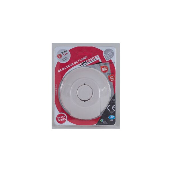 Detecteur de fumée NF 1 an - Lifebox - DETC09BNF