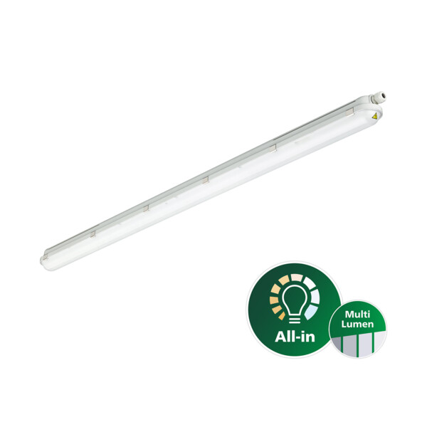 Coreline etanche led 1500 wt120c 865 on/off 37,5w 6000lm ip66 ik08 100khl80 - Mazda - 390158