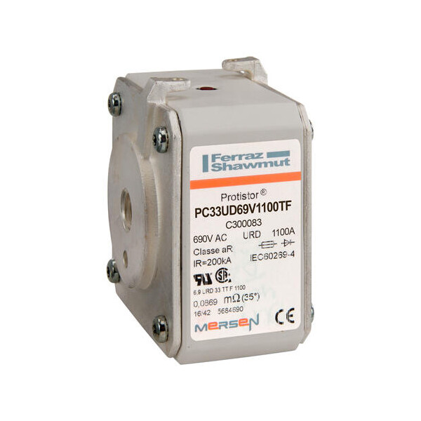 Fusible33 type ttf m12 ar 1100a - indicateur - 690v - Mersen - Ferraz - C300083
