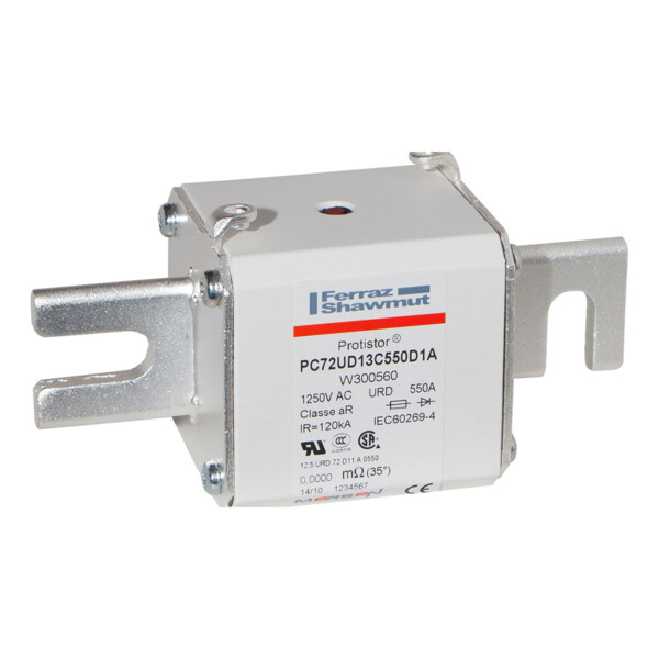 Fusible72 type din110 ar 550a - indicateur - 1250v - Mersen - Ferraz - W300560
