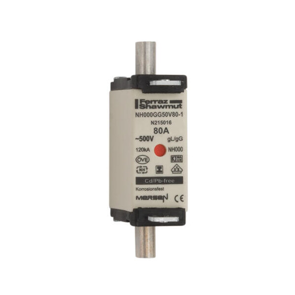 Fusible nh000 gg 80a - indicateur - 500v - Mersen - Ferraz - N215016