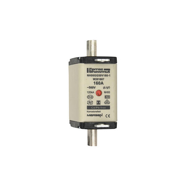 Fusible nh00 gg 160a - indicateur - 500v - Mersen - Ferraz - W201867