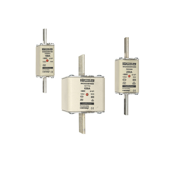 Fusible nh000 gg 500vac 32a pattes non isolées double indicateur par 3 - Mersen - Ferraz - Z211438C