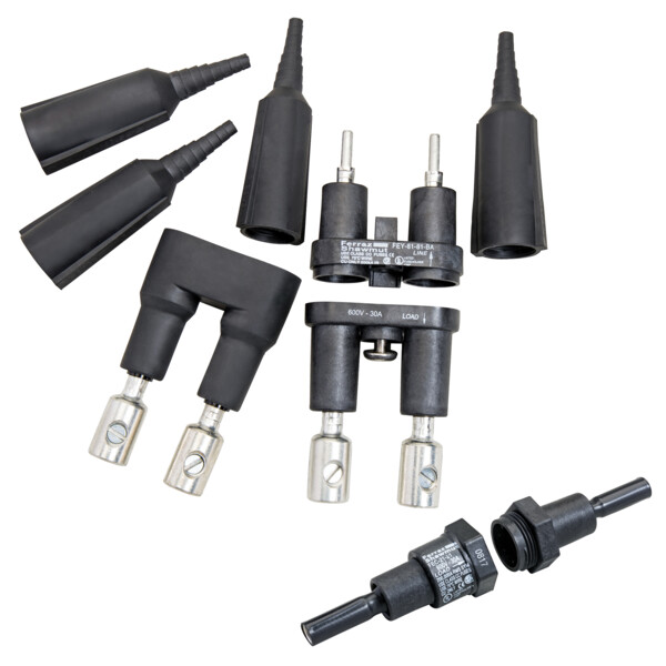 Bloc-fusible 600vac 600vdc 10x38mm (midget) 30a 1 pôle 11-11 serti - Mersen - Ferraz - FEB-11-11