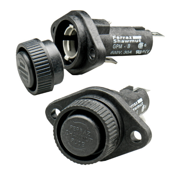 Bloc-fusible 600vac class cc 30a cq/soudure 1/4" capuchon à vis étanche - Mersen - Ferraz - GPM-WTR