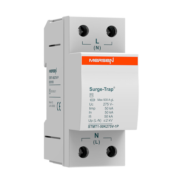 Parafoudre type 1, 50ka, uc275v, l-n ln, 1 pôle, 2 mods, monobloc - Mersen - Ferraz - 83010100