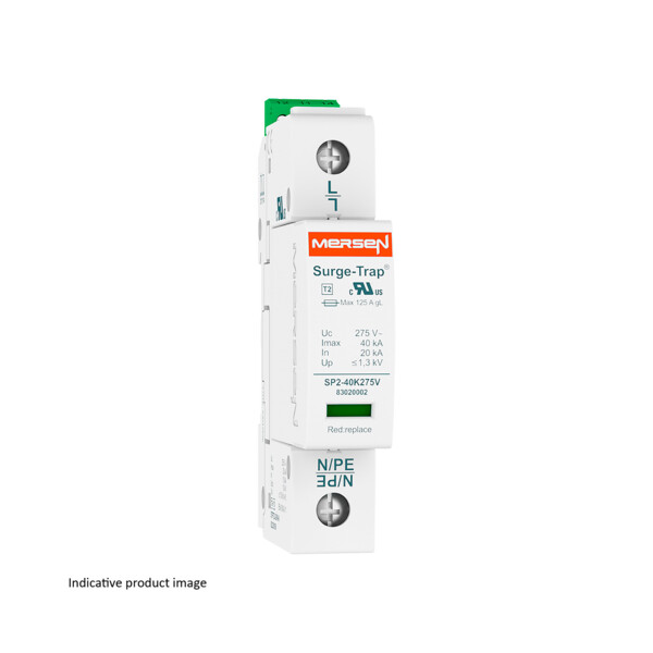 Parafoudre type 2, 40ka, uc150v, l-n, 1 pôle, 1 mod - Mersen - Ferraz - 83020104