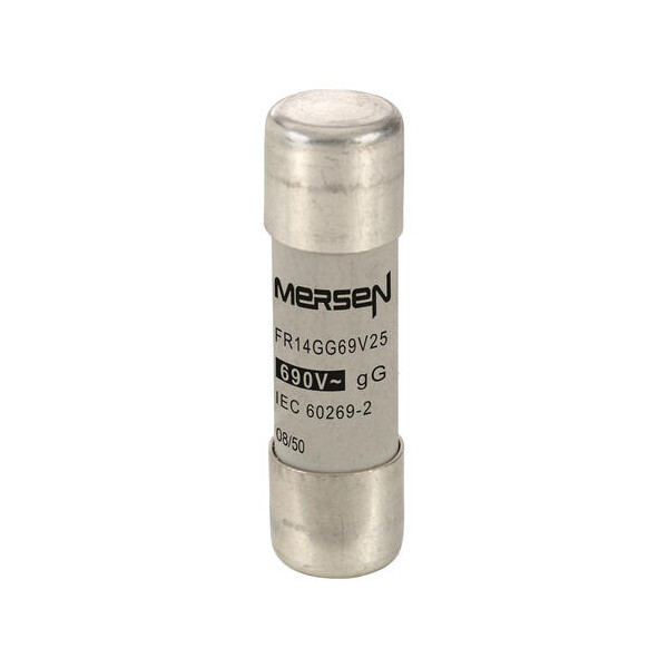 Cartouche fusible Mersen type gG 25A sans indicateur 14x51 mm 690V - Mersen - Ferraz - C213603