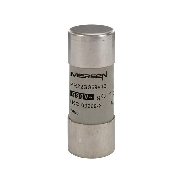 Cartouche fusible Mersen type gG 12A sans indicateur 22x58 mm 690V - Mersen - Ferraz - J201304