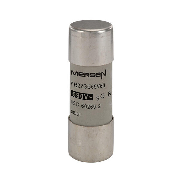 Cartouche fusible Mersen type gG 63A sans indicateur 22x58 mm 690V - Mersen - Ferraz - Y215646