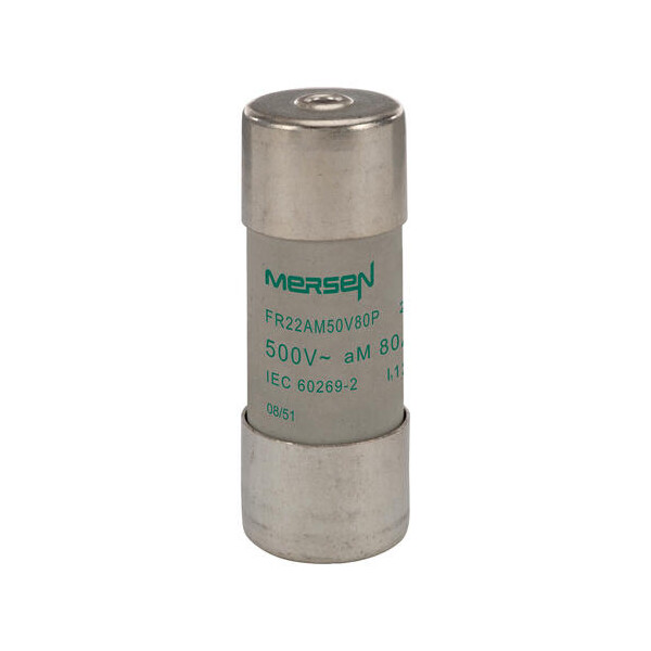 Cartouche fusible Mersen type aM 80A avec percuteur 22x58 mm 500V - Mersen - Ferraz - Z218729