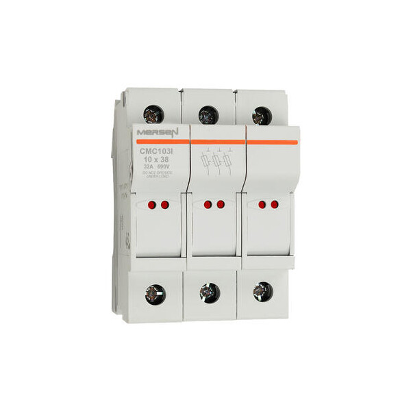 Porte-Cartouche fusible Mersen Modulostar 3P 32A pour Cartouche fusible 10x38mm IP20 - Mersen - Ferraz - E1062696