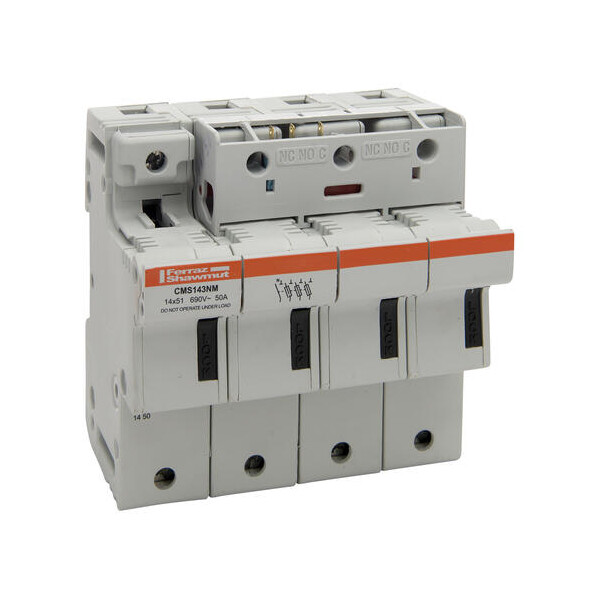 Porte-Cartouche fusible Mersen Modulostar 3P+N 50A pour Cartouche fusible 14x51mm avec microcontact IP20 - Mersen - Ferraz - E331043