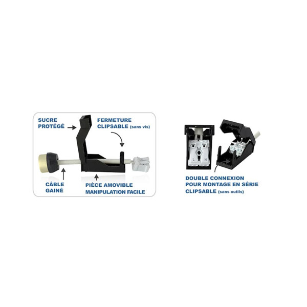 Douille céramique gu-10 automatique cl2 + câble (pack de 25 pièces) - Miidex - 73992