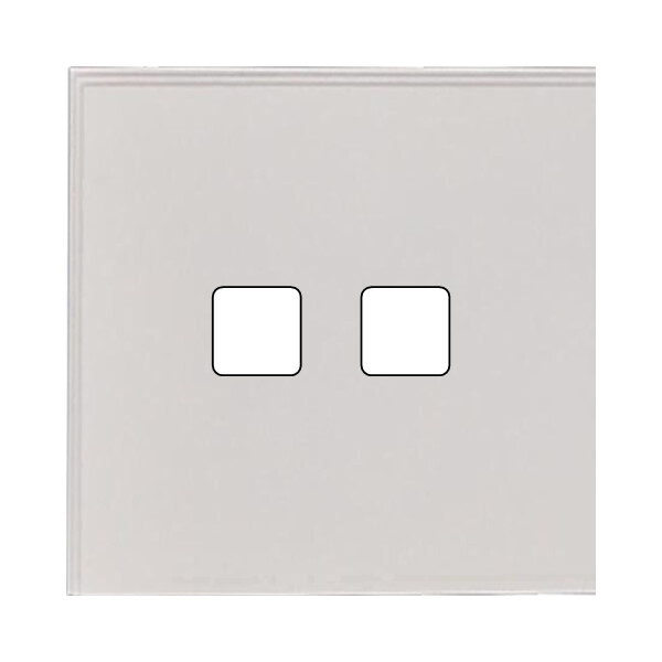 Façade Empreintes ANGLE Blanc Simple 2 boutons carrés, magnétique - Modelec - 132471M-E2