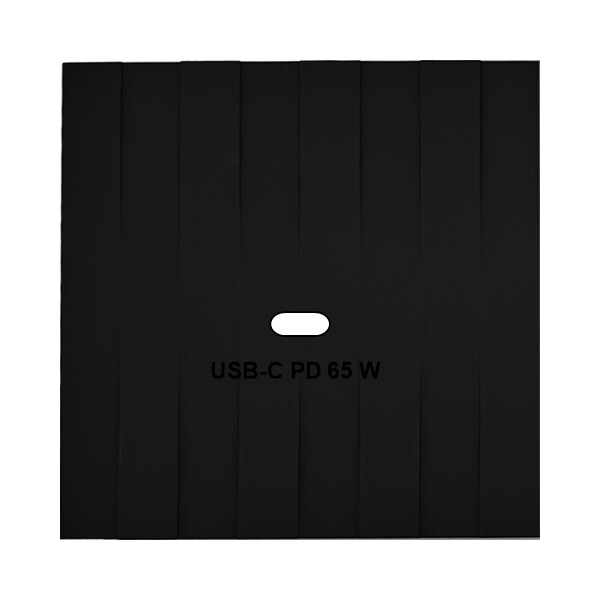 Façade Empreintes LIGNE Noir Simple USB Power Delivery, magnétique - Modelec - 200472M-E5