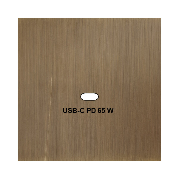 Façade Empreintes PLAN Vieux Bronze Simple USB Power Delivery, magnétique - Modelec - 200477M-E0