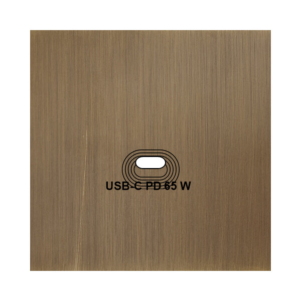 Façade Empreintes VOLUME Vieux Bronze Simple USB Power Delivery, magnétique - Modelec - 200477M-E1