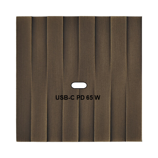 Façade Empreintes LIGNE Vieux Bronze Simple USB Power Delivery, magnétique - Modelec - 200477M-E5