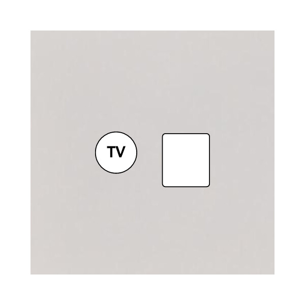 Façade Empreintes PLAN Blanc Simple TV + RJ45, magnétique - Modelec - 210471M-E0