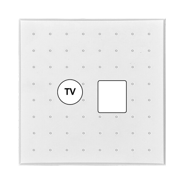 Façade Empreintes POINT Blanc Simple TV + RJ45, magnétique - Modelec - 210471M-E4