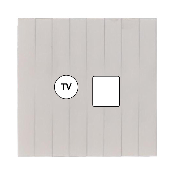 Façade Empreintes LIGNE Blanc Simple TV + RJ45, magnétique - Modelec - 210471M-E5