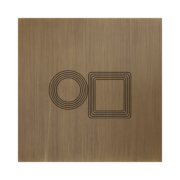 Façade Empreintes VOLUME Vieux Bronze Simple TV + RJ45, magnétique - Modelec - 210477M-E1