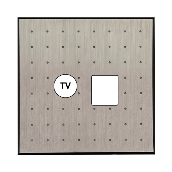 Façade Empreintes POINT Nickel Satiné Simple TV + RJ45, magnétique - Modelec - 210478M-E4