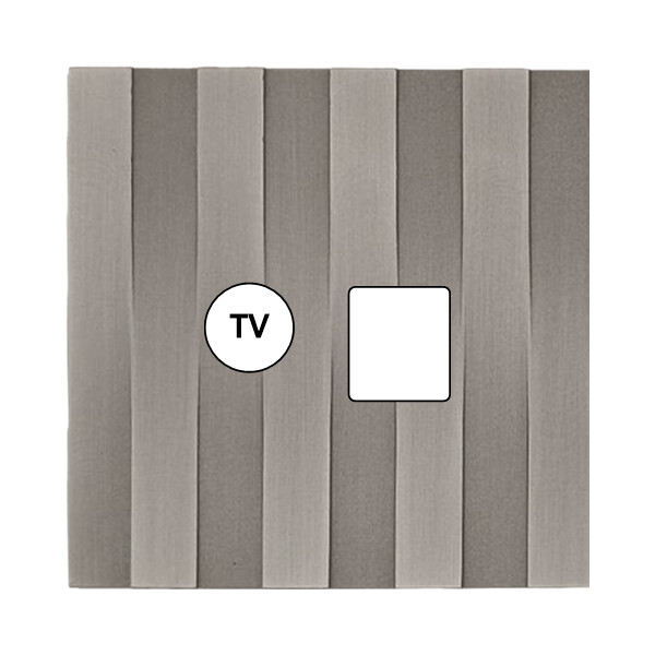 Façade Empreintes LIGNE Nickel Satiné Simple TV + RJ45, magnétique - Modelec - 210478M-E5