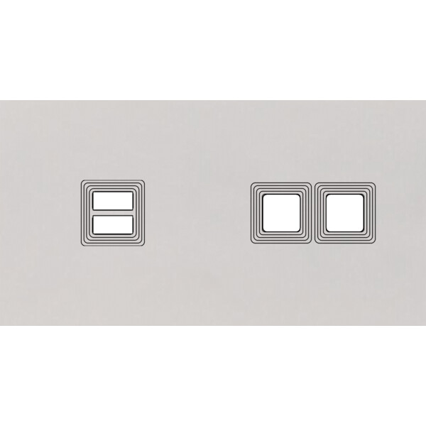 Façade Empreintes VOLUME Blanc Double Horizontal Chargeur USB 2 boutons carrés M - Modelec - 229471M-E1