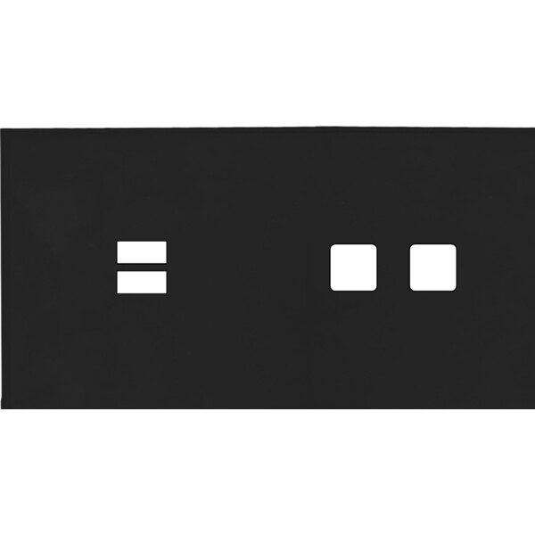 Façade Empreintes ANGLE Noir Double Horizontale Chargeur USB 2 boutons carrés M - Modelec - 229472M-E2