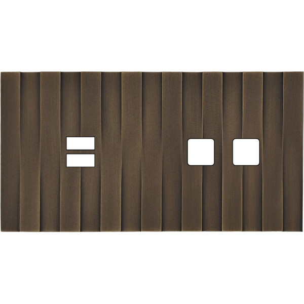 Façade Empreintes LIGNE Vieux Bronze Double Horiz Chargeur USB 2 boutons carrés - Modelec - 229477M-E5