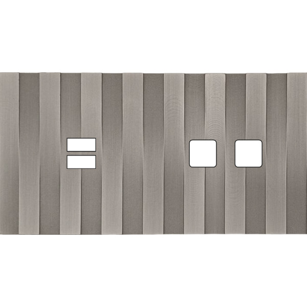 Façade Empreintes LIGNE Nickel Satiné Double Horiz Chargeur USB 2 boutons carrés - Modelec - 229478M-E5