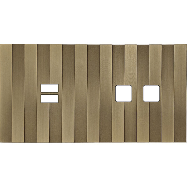 Façade Empreintes LIGNE Laiton Satiné Double Horiz Chargeur USB 2 boutons carrés - Modelec - 229479M-E5