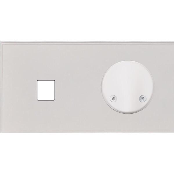 Façade Empreintes ANGLE Blanc Double Horizontale Média Sortie de Câble, magnet - Modelec - 235471M-E2