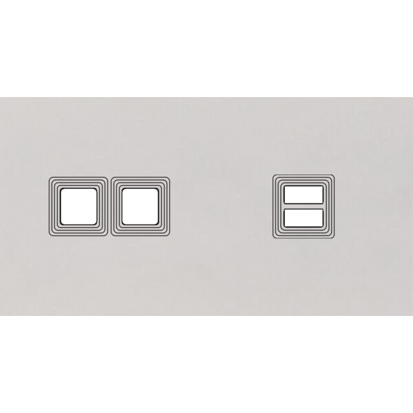 Façade Empreintes VOLUME Blanc Double Horizontale 2 boutons carrés Chargeur USB - Modelec - 236471M-E1