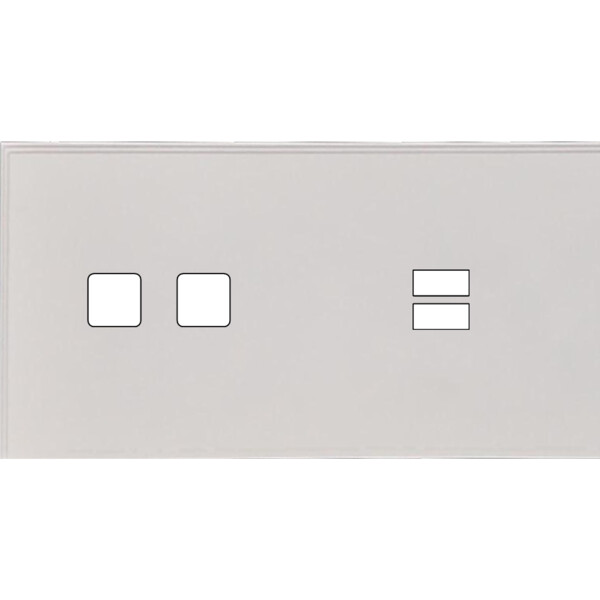 Façade Empreintes ANGLE Blanc Double Horizontale 2 boutons carrés Chargeur USB - Modelec - 236471M-E2